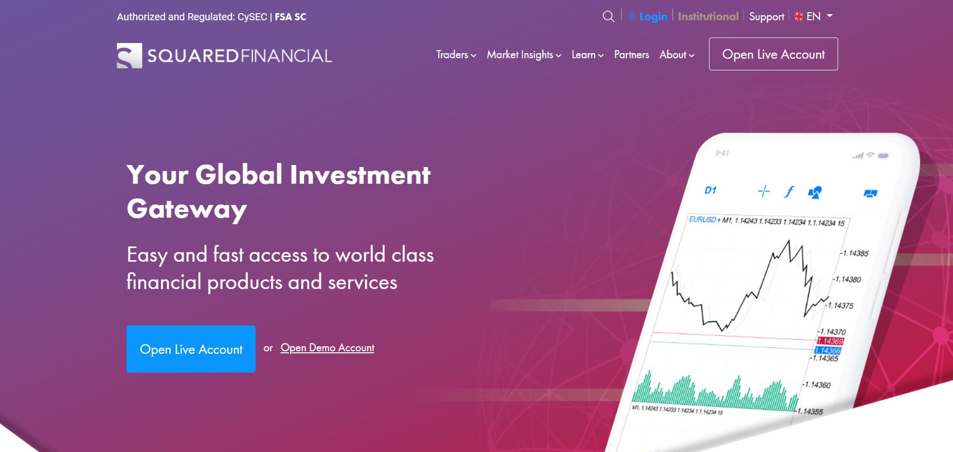 Sitio web oficial del broker SquaredFinancial