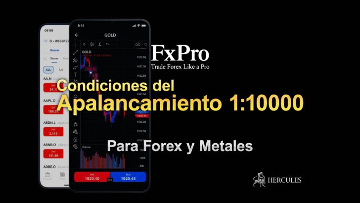 Condiciones del apalancamiento 10000 de FXPro 10k para Forex y Metales