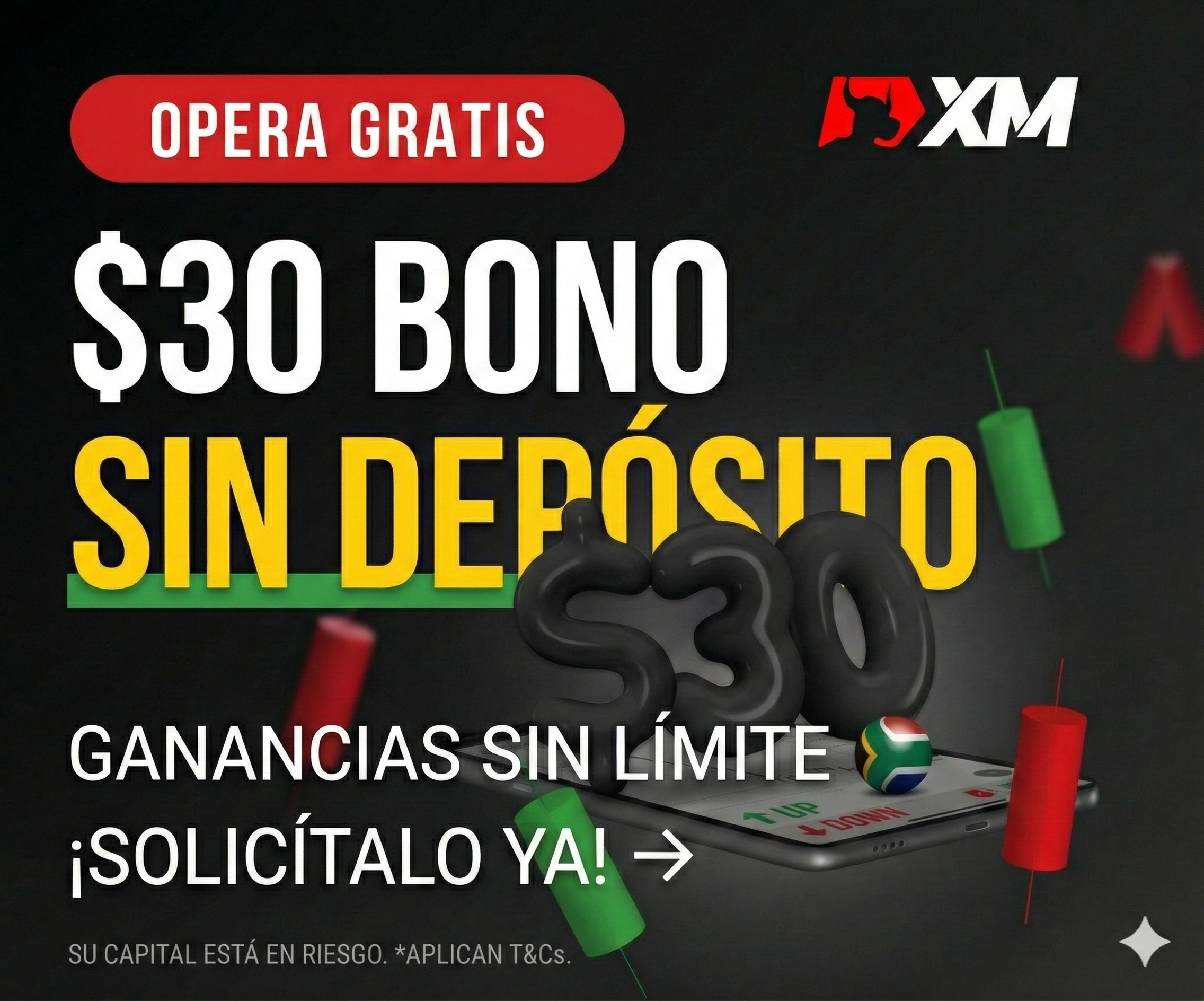 Bono Sin Depósito de 30 USD de XM - Bono sin depósito de 30 USD para comenzar a operar en XM MetaTrader4.