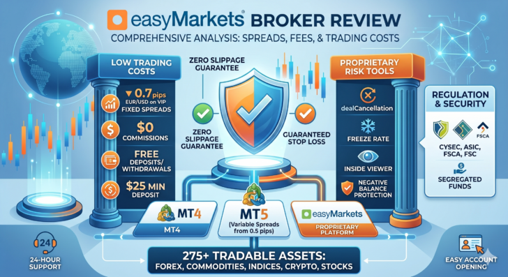 Informe de easyMarkets de : Spread, costes de Swap, comisiones de financiación (funding fees) y otras comisiones