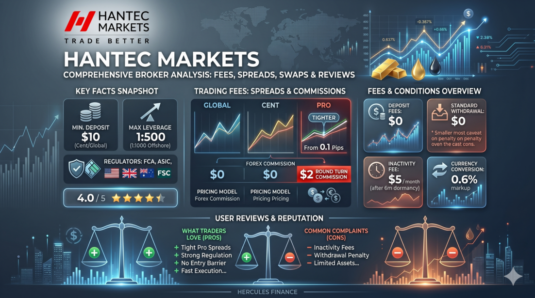 Reporte de Hantec Markets: Spread, Costo de Swap, Comisiones de Financiación y otras Comisiones